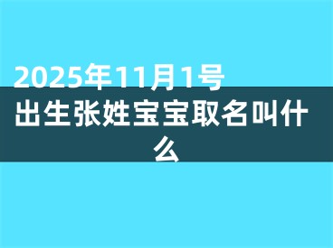 2025年11月1号出生张姓宝宝取名叫什么