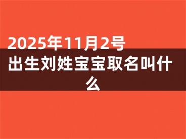 2025年11月2号出生刘姓宝宝取名叫什么