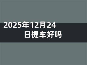 2025年12月24日提车好吗