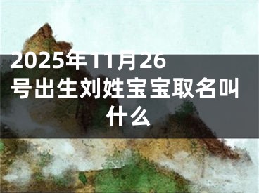 2025年11月26号出生刘姓宝宝取名叫什么