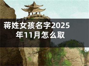 蒋姓女孩名字2025年11月怎么取
