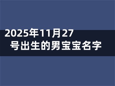 2025年11月27号出生的男宝宝名字