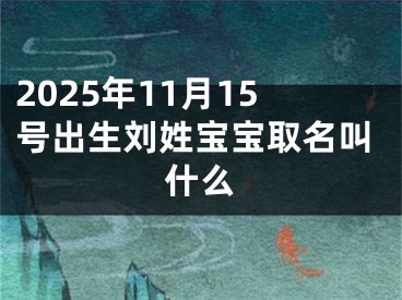 2025年11月15号出生刘姓宝宝取名叫什么