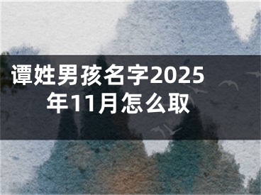 谭姓男孩名字2025年11月怎么取