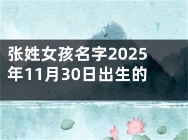 张姓女孩名字2025年11月30日出生的