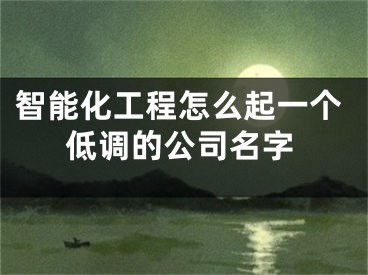 智能化工程怎么起一个低调的公司名字