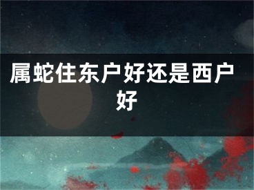 属蛇住东户好还是西户好