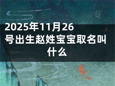 2025年11月26号出生赵姓宝宝取名叫什么