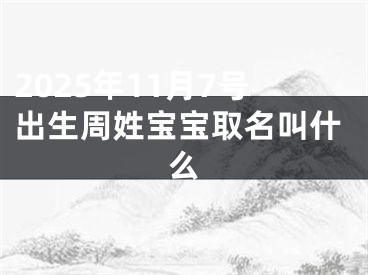 2025年11月7号出生周姓宝宝取名叫什么