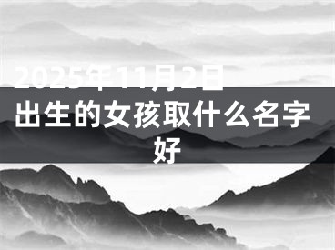 2025年11月2日出生的女孩取什么名字好