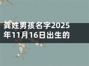 龚姓男孩名字2025年11月16日出生的