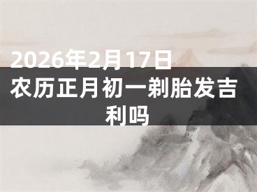 2026年2月17日农历正月初一剃胎发吉利吗