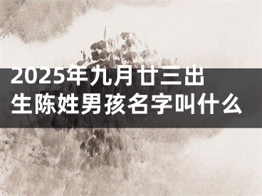 2025年九月廿三出生陈姓男孩名字叫什么