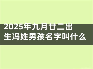 2025年九月廿二出生冯姓男孩名字叫什么