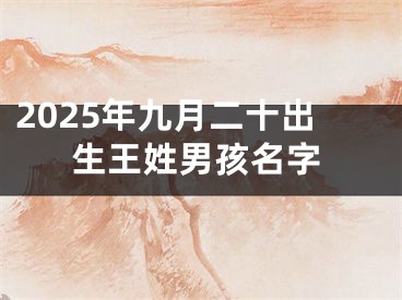 2025年九月二十出生王姓男孩名字