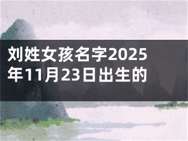 刘姓女孩名字2025年11月23日出生的