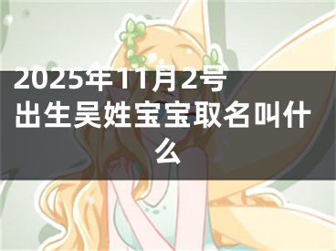 2025年11月2号出生吴姓宝宝取名叫什么