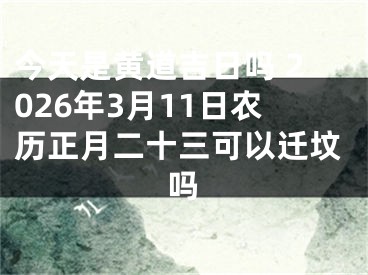 今天是黄道吉日吗 2026年3月11日农历正月二十三可以迁坟吗