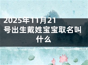 2025年11月21号出生戴姓宝宝取名叫什么