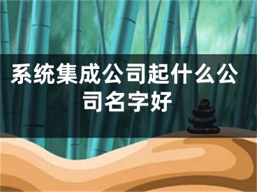系统集成公司起什么公司名字好