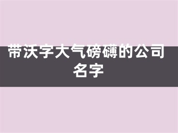 带沃字大气磅礴的公司名字