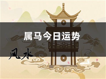 属马今日运势