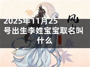 2025年11月25号出生李姓宝宝取名叫什么