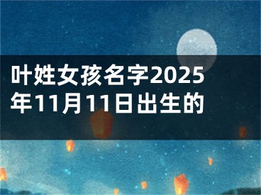 叶姓女孩名字2025年11月11日出生的