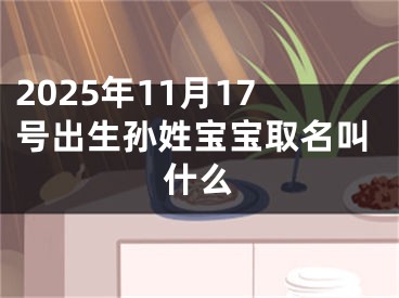 2025年11月17号出生孙姓宝宝取名叫什么