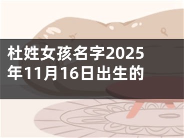 杜姓女孩名字2025年11月16日出生的