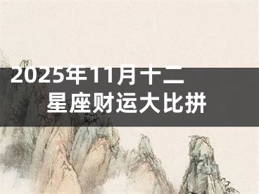 2025年11月十二星座财运大比拼