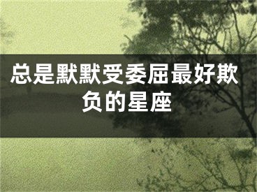 总是默默受委屈最好欺负的星座