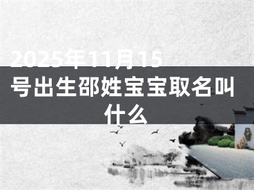 2025年11月15号出生邵姓宝宝取名叫什么