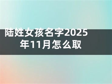 陆姓女孩名字2025年11月怎么取