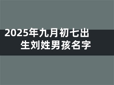 2025年九月初七出生刘姓男孩名字
