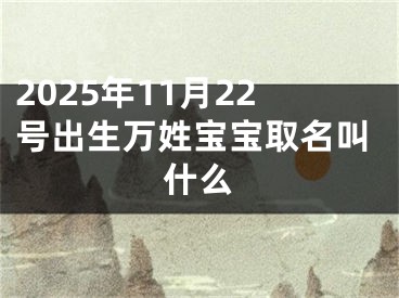 2025年11月22号出生万姓宝宝取名叫什么