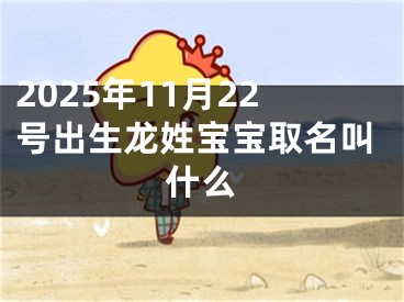 2025年11月22号出生龙姓宝宝取名叫什么