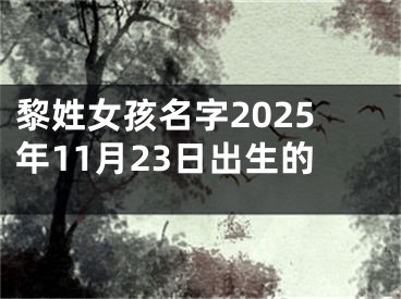 黎姓女孩名字2025年11月23日出生的