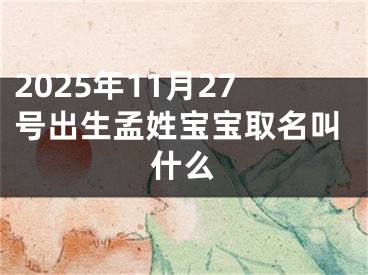 2025年11月27号出生孟姓宝宝取名叫什么