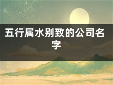 五行属水别致的公司名字