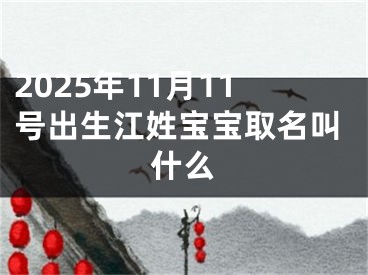 2025年11月11号出生江姓宝宝取名叫什么