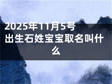 2025年11月5号出生石姓宝宝取名叫什么