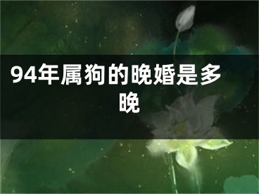 94年属狗的晚婚是多晚