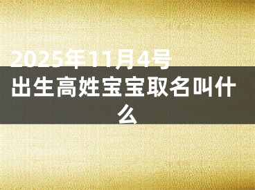 2025年11月4号出生高姓宝宝取名叫什么