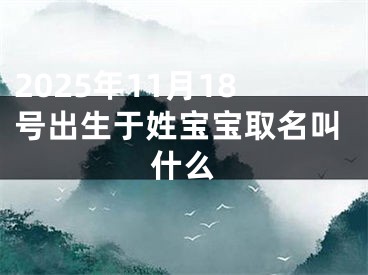 2025年11月18号出生于姓宝宝取名叫什么