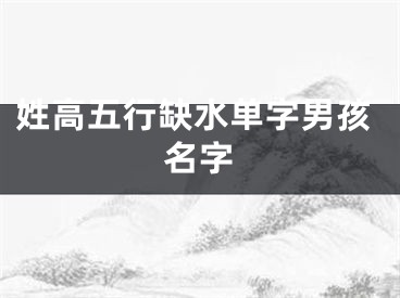 姓高五行缺水单字男孩名字