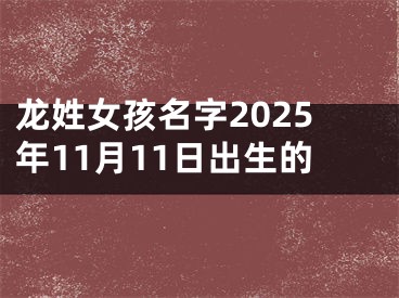 龙姓女孩名字2025年11月11日出生的