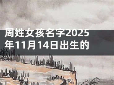 周姓女孩名字2025年11月14日出生的