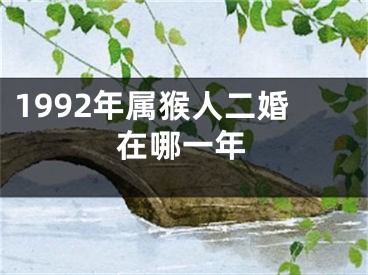 1992年属猴人二婚在哪一年