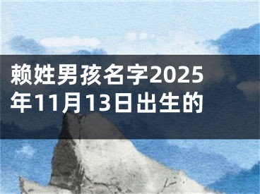 赖姓男孩名字2025年11月13日出生的